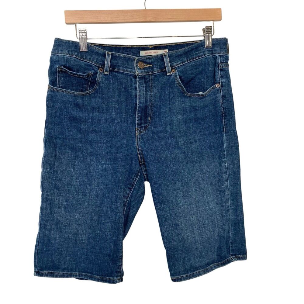 Levis Premium Denim Jeans Bermuda Shorts Womens 30 Zip Fly